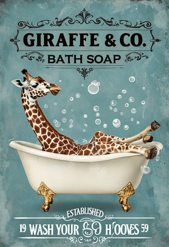 Giraffe bath soap - giraffe, metal