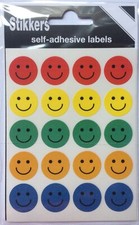 140 Smiley Happy Face Reward Stickers Childrens Teacher School Stickers 19mm