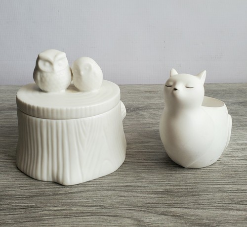 Partylite owls tree stump - owls, on
