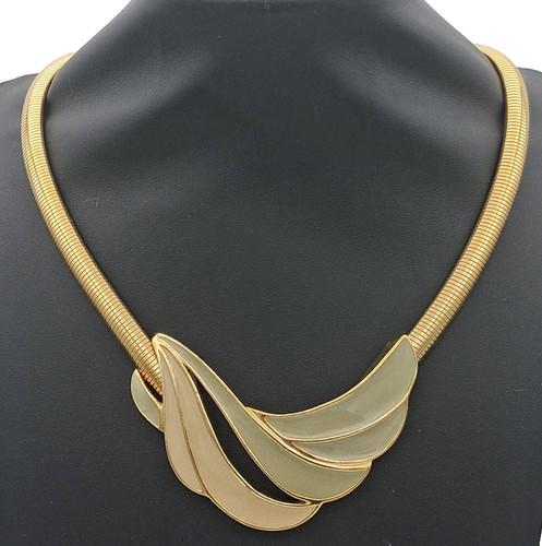Vtg 80s trifari enamel bib - vtg,