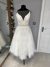 Beautiful Alfred Angelo T length wedding dress bridal size 14