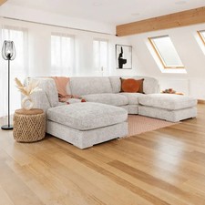 Esma Ivory U Shape Corner Sofa