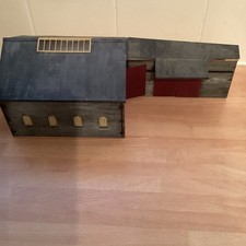 OO Gauge Railway Single Track Goods Shed with low relief extension - plasticard