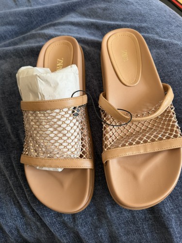 Zara mesh flat slider - zara,
