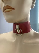 Latex Restraint collar 17/17.5”rubber fetish Wear bondage bdsm Red