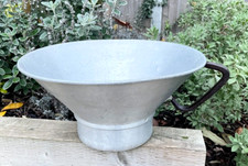 Vintage Large Aluminium Strainer Colander Sieve Farm Jam Pan Strainer