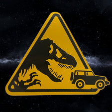 Jurassic Park Warning Sticker