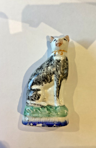 Antique staffordshire cat - antique,