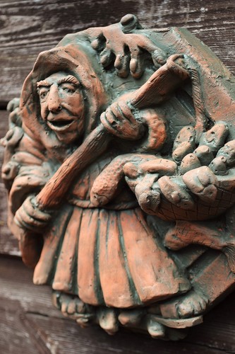 Fishing medieval monk - fishing, wall
