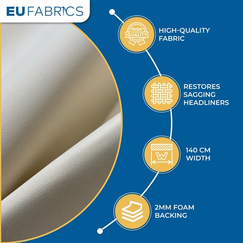 Ivory car headliner - fabric, 2mm