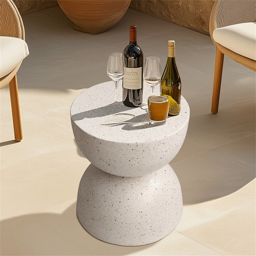 Round terrazzo side table - round,