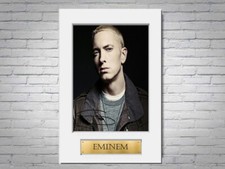 Eminem Rapper Printed Signed Autograph Photo Display Mount Gift