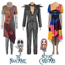 The Nightmare Before Christmas Cosplay Sally Dress Jack Skellington Costume 