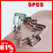Christmas Set of 5 Stainless Steel Cookie Cutters Chrisrmas Tree DIY Cake Mold