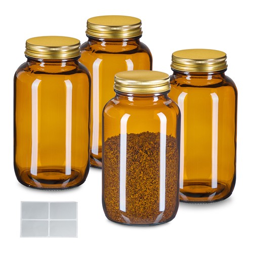 Storage jars amber glass - storage,