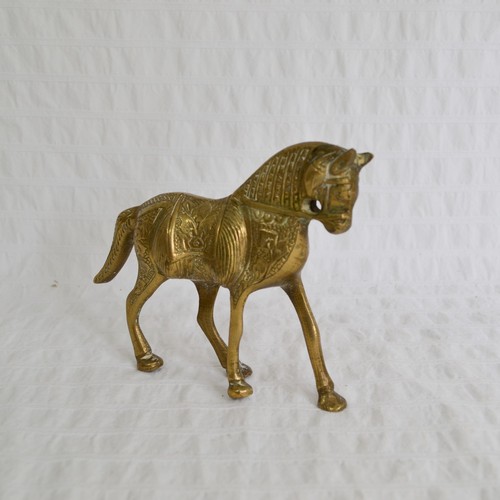 Vintage solid brass horse - vintage,