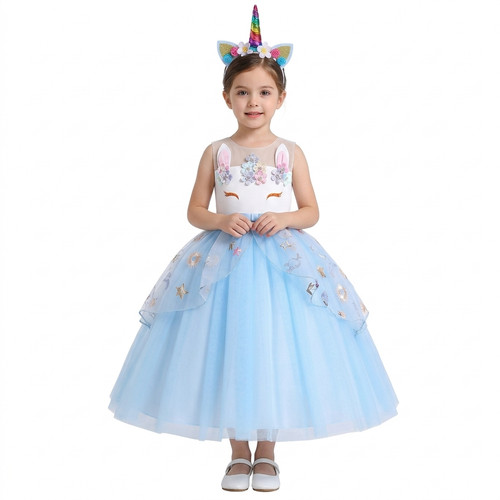 Girls unicorn costume set blue - girls,