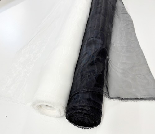 Organza fabric black white - organza,