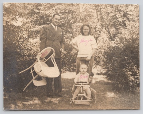 Vintage photo couple with baby - with,