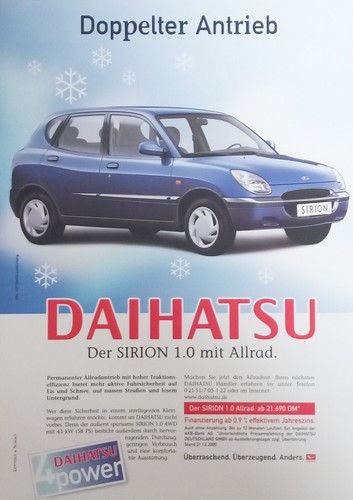 Daihatsu sirion awd 12 00 - sirion, 1.0
