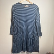 Seasalt Womens The Mill Pool Dress UK Size 10L Blue Striped 