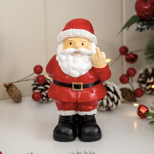 Swearing santa ornament resin - santa,