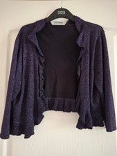 Ladies Wallis Pretty Purple Long Sleeve Sparkling Bolero Size Large Unworn