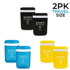 2pk Reusable Mini Sharps Bin