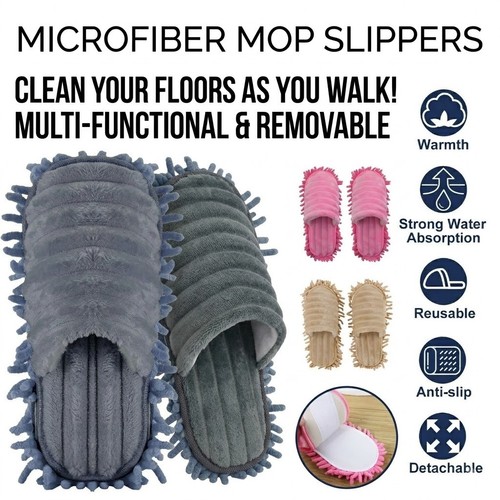 Pair dust mop slippers lazy - pair,
