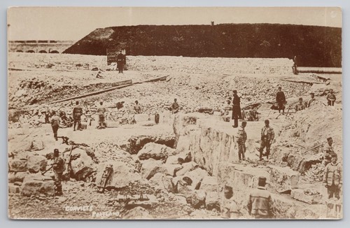 Convicts working stone - convicts,