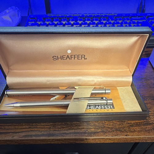 Sheaffer metal pen set - metal, set,