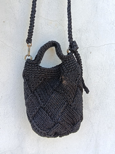 Hand knitted bag cotton - hand,