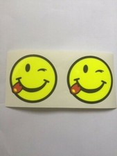 2 X SMILEY FACES  MOTORBIKE