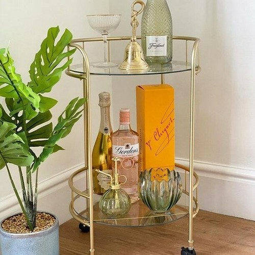 Stylish gold drinks trolley - drinks,