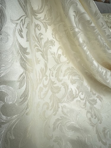 Ivory damask jacquard brocade - ivory,