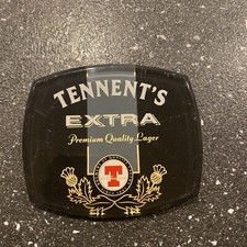 Vintage  Tennents Extra Flat 2D PUMP BADGE LENS  BEER PUB Sign