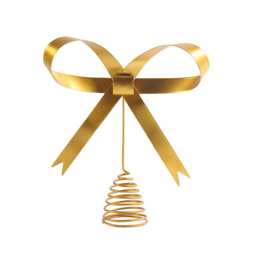 Christmas bow tree topper - christmas, gold