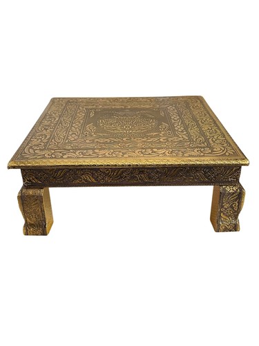 Golden oxidised square bajoth - golden,