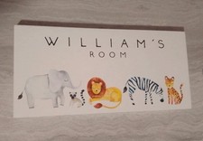 Williams Room door sign - Safari Animal Zena - used