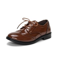 Women's Size 7.5 (42) Vintage Patent Brogues - Wingtip Oxfords, Low Heel