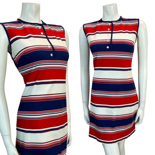 Vtg 60s mod striped red - mod,