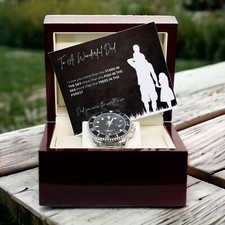 Gift For Dad - Luxury Gift Watch Set - Personalised Message Card - Gift Boxed