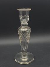 Beautiful Antique Vintage Cut Glass Crystal Candlestick 7 1/4"