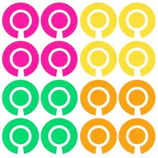 ACCLAIM Self Adhesive Neon Fluo Bright Bowls Identity Stickers Full Sets Of 4