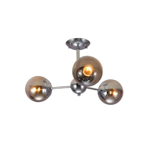 Chrome metal body smoky globe - metal,