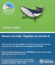 RSPB Pin Badge NIIC Minke Whale P03119