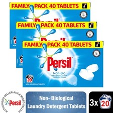 Persil Non-Bio Washing Detergent 40 Tablets, Pack of 3, 20 Wash, 1.2kg