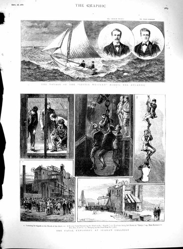 Original old antique print - old,