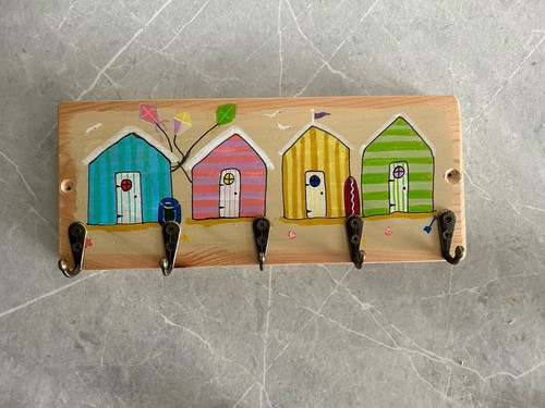 Reclaimed wood key rack - wood,