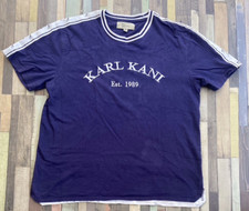 KARL KANI 1989 Mens T-Shirt Short Sleeve Logo Size XL Navy White 100% Cotton